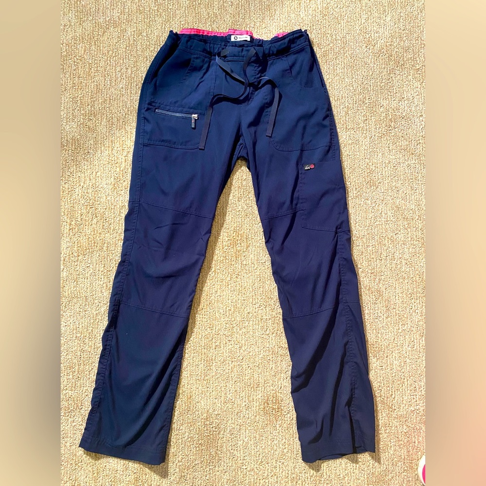 Koi Lite WOMENS Scrub Bottoms, Size Small, Blue with Pink Accents